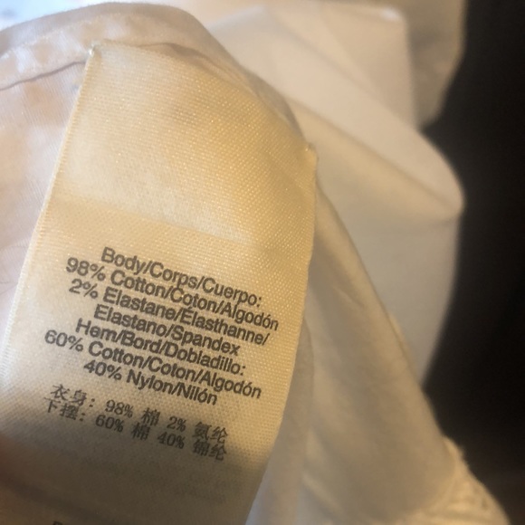 DKNY Pure cotton tunic in white with lace ruffle trim around bottom hem size L - Picture 5 of 5